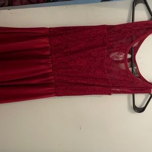 Red lace dress